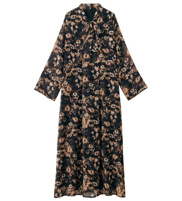 RANAN（ラナン）の「ラメストライプボウタイプリントワンピ（プリントワンピース）」｜詳細画像