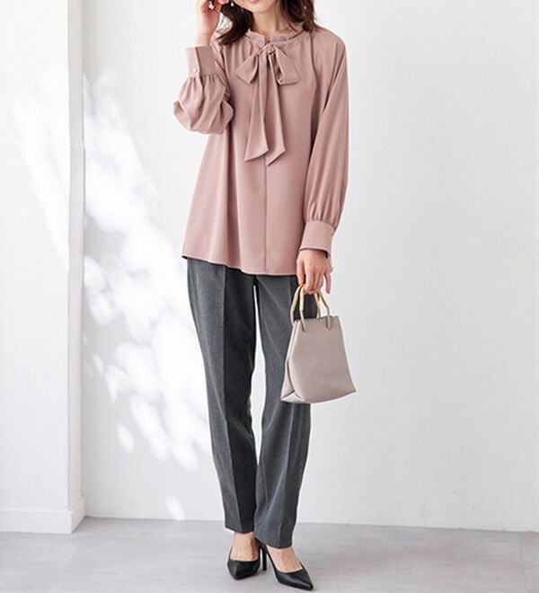 BELLUNA（ベルーナ）の「着脱楽々！フリル衿ボウタイブラウス（ブラウス）」｜詳細画像