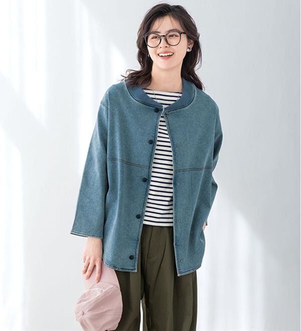 ルフラン（ルフラン）の「のび～るニットデニム楽ちんジャケット（その他ジャケット）」｜詳細画像