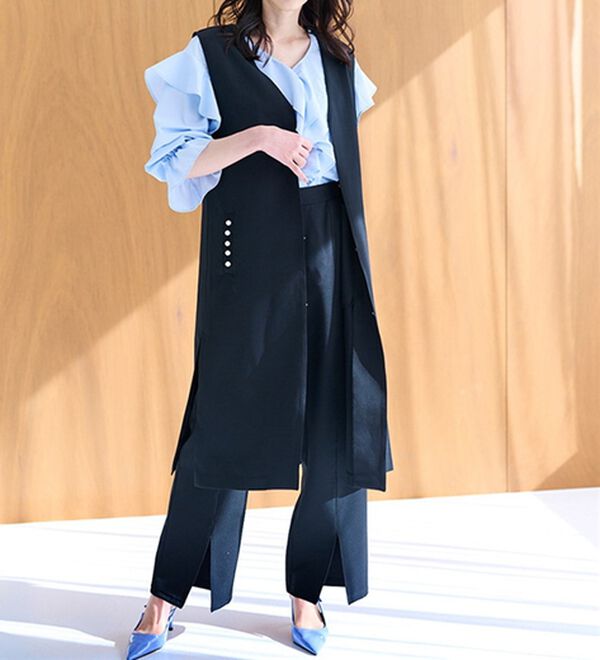 RANAN（ラナン）の「機能付センタースリットフレアーパンツ（フルレングスパンツ）」｜詳細画像