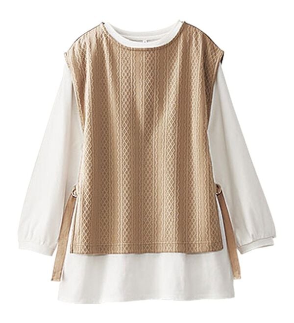 BELLUNA（ベルーナ）の「カットソージャカード素材ベストアンサンブル（アンサンブル）」｜詳細画像