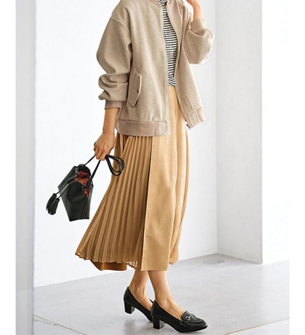 BELLUNA（ベルーナ）の「ウール調素材リブ切替ブルゾン（ブルゾン）」｜詳細画像