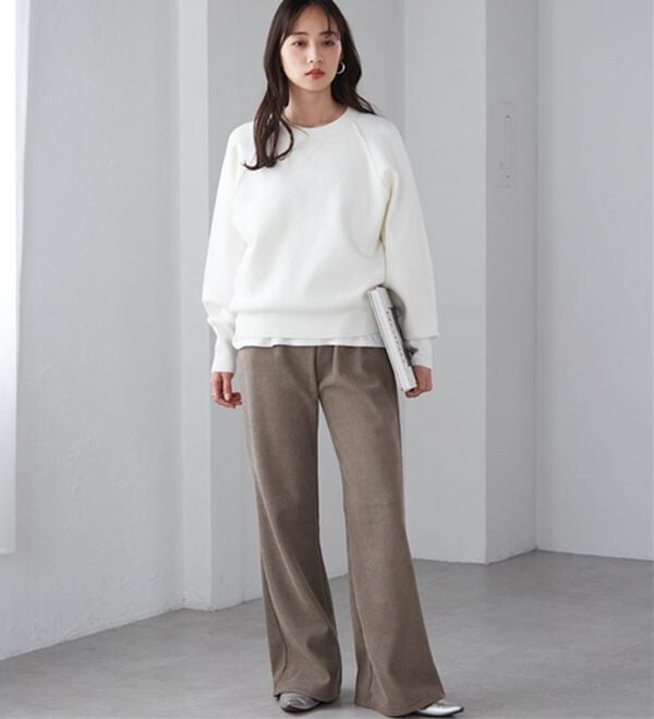 RANAN（ラナン）の「あったか裏ベロアニットコールフレアパンツ（フルレングスパンツ）」｜詳細画像