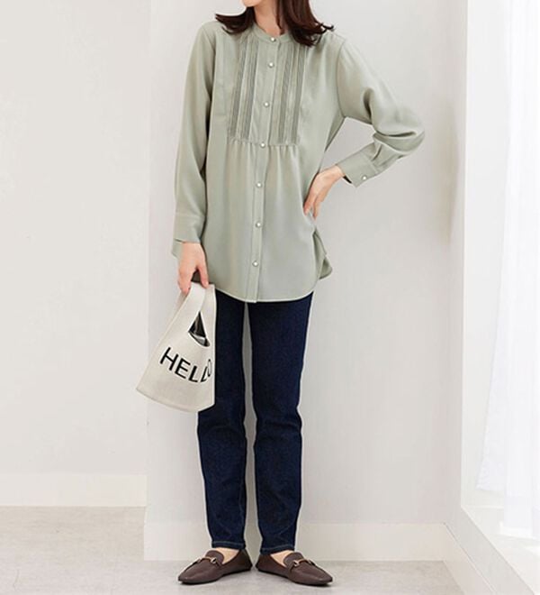 BELLUNA（ベルーナ）の「パール使いピンタックデザインチュニック（チュニック）」｜詳細画像