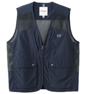 「＜インスパイア＞多ポケットメッシュ切替ベスト（メンズベスト）」｜ネイビー
