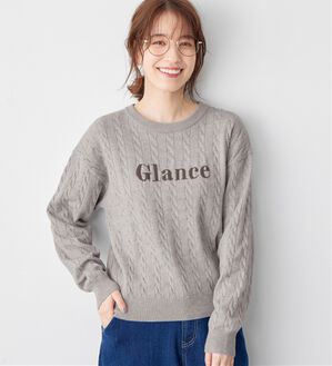 Viola e Viola（ヴィオラ エ ヴィオラ）の「洗えるもちもちロゴ刺しゅうケーブルニット（ニット・セーター）」｜グレー