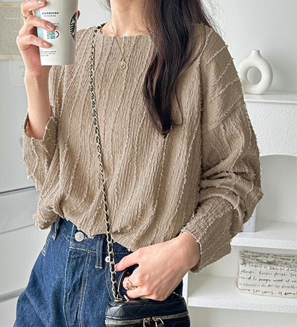 GeeRA（ジーラ）の「シャギージャカードボートネックカットソー（カットソー）」｜詳細画像