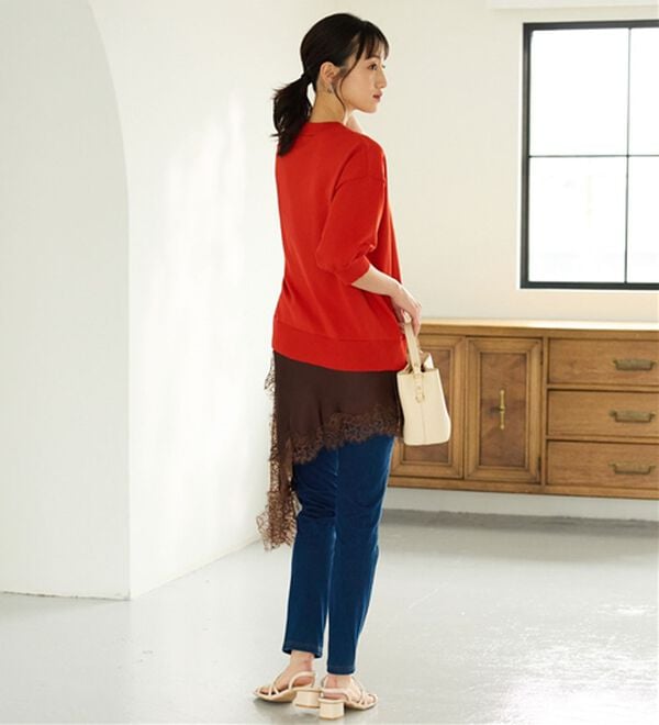 BELLUNA（ベルーナ）の「【快適Ｌａｂ．】洗える！軽い！５分袖ニットカーディガン（ニットカーディガン）」｜詳細画像