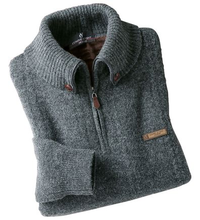 「＜コムルヴァン・オム＞裏ベロアやわらかシャギーセーター（メンズニット・セーター）」