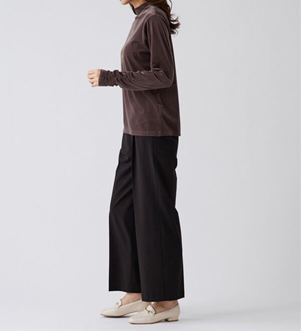 BELLUNA（ベルーナ）の「サマ見え（Ｓ）美脚タック使いワイドパンツ（ワイドパンツ・ガウチョ）」｜詳細画像