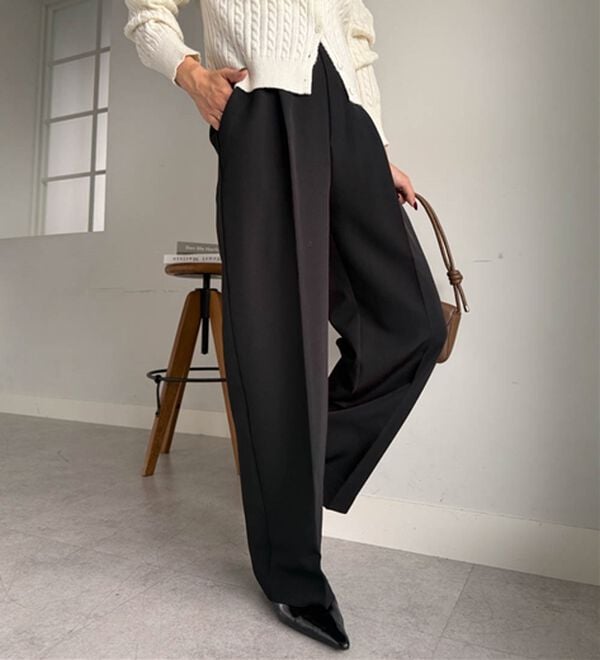 RANAN（ラナン）の「【選べる２丈】機能付！美脚シルエットセンタープレスワイドパンツ（フルレングスパンツ）」｜詳細画像