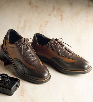 「＜ゴールデンベア＞牛革使用エレガントシューズ（メンズスニーカー）」