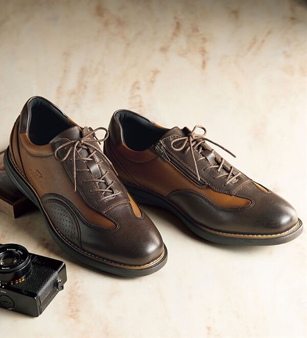 「＜ゴールデンベア＞牛革使用エレガントシューズ（メンズスニーカー）」｜詳細画像