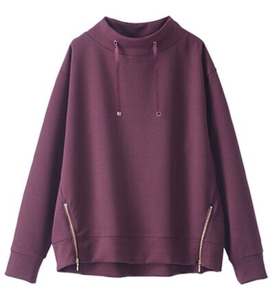 BELLUNA（ベルーナ）の「なめらかタッチ！もっちりん裾ジッププルオーバー（カットソー）」