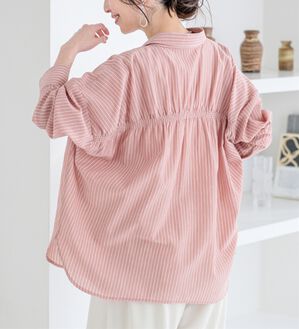 BELLUNA（ベルーナ）の「【快適Ｌａｂ．】360&deg;体型カバー！バックシャーリングシアーシャツ（シャツ）」｜詳細画像