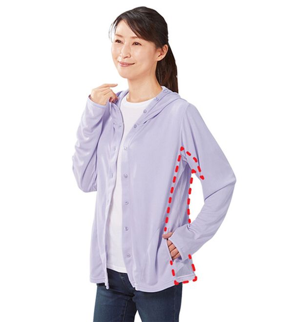 「ひんやり快適風が通るＵＶパーカー（パーカー）」｜詳細画像