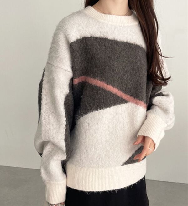 GeeRA（ジーラ）の「ニュアンス柄ジャカードニット（ニット・セーター）」｜詳細画像