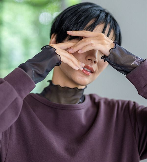 BELLUNA（ベルーナ）の「シアー素材ハイネックインナープルオーバー（カットソー）」｜詳細画像