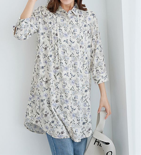 BELLUNA（ベルーナ）の「レーヨン素材ピンタック使いワンピース（その他ワンピース）」｜詳細画像