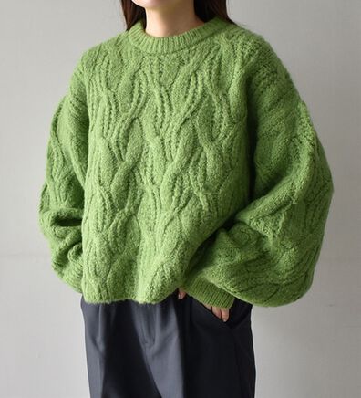 RANAN（ラナン）の「ビッグケーブル短丈ニット（ニット・セーター）」