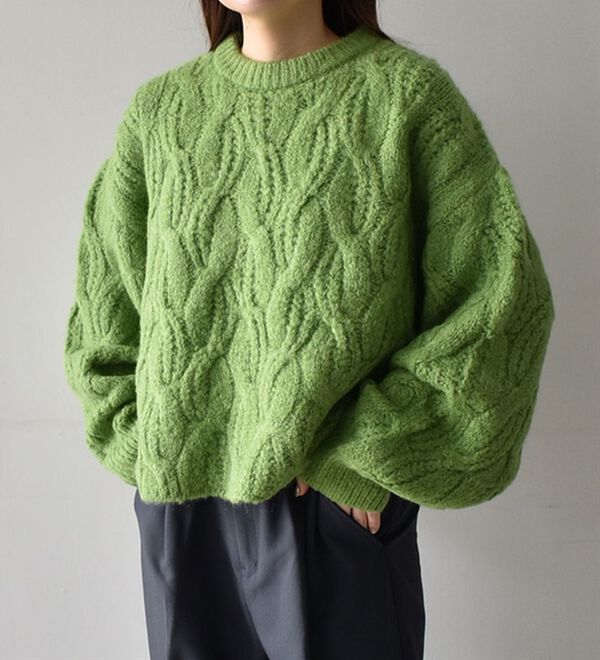 RANAN（ラナン）の「ビッグケーブル短丈ニット（ニット・セーター）」｜詳細画像