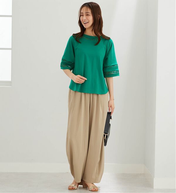 BELLUNA（ベルーナ）の「衿＆袖ハシゴレース使いプルオーバー（カットソー）」｜詳細画像