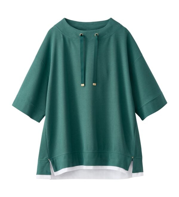 BELLUNA（ベルーナ）の「ワイドネックデザイン重ね着風プルオーバー（カットソー）」｜詳細画像