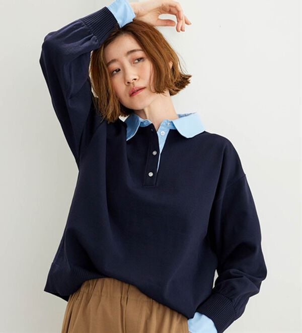 BELLUNA（ベルーナ）の「シャツ衿使いニットプルオーバー（ニット・セーター）」｜詳細画像