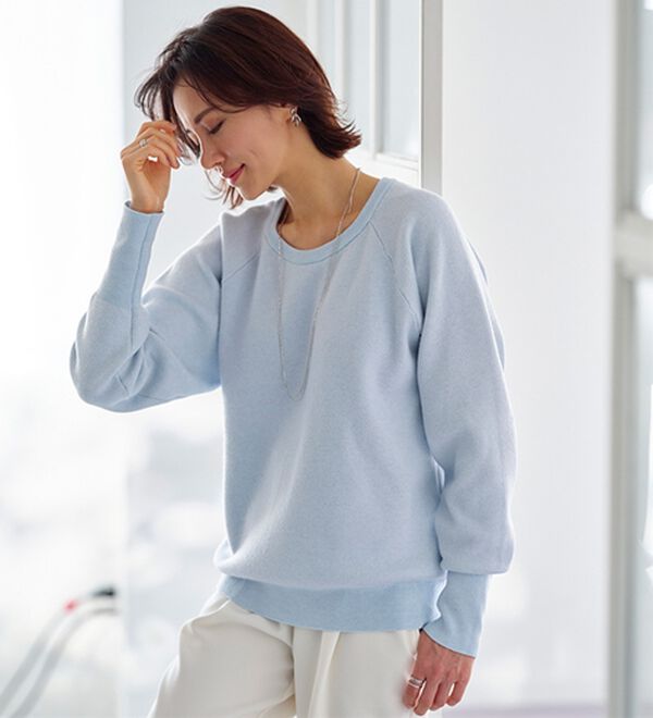 BELLUNA（ベルーナ）の「トレーナー感覚！きれいめカジュアルさんのためのニットトレーナー（ニット・セーター）」｜詳細画像