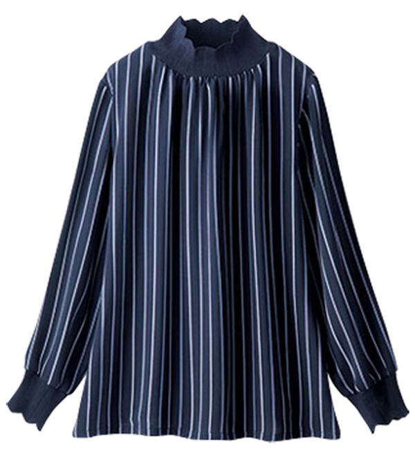 BELLUNA（ベルーナ）の「衿＆袖ニット使い美人顔ブラウス（ブラウス）」｜詳細画像