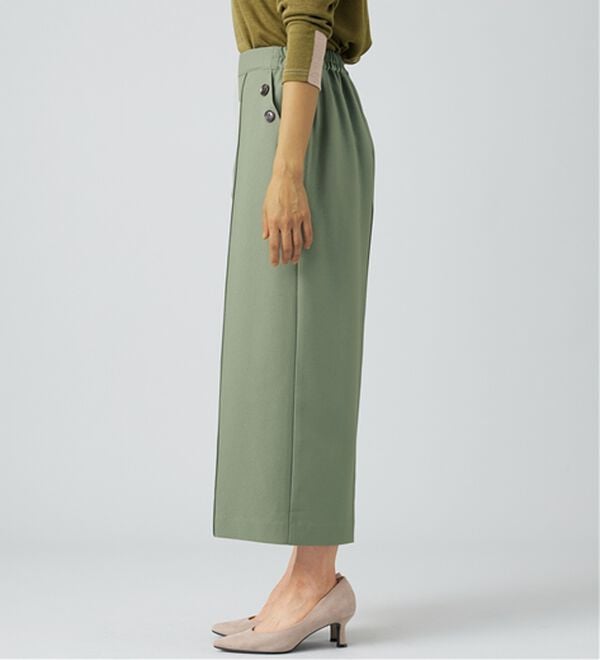 BELLUNA（ベルーナ）の「ウーリッシュ素材釦使いワイドパンツ（ワイドパンツ・ガウチョ）」｜詳細画像