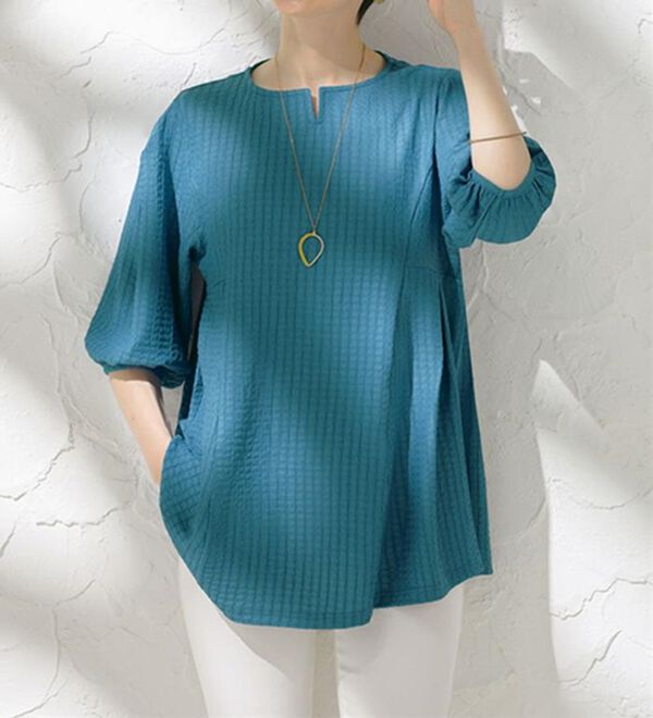 ルフラン（ルフラン）の「【３色組】【ヒヤロン】新ジャカードストライプチュニック（チュニック）」｜詳細画像