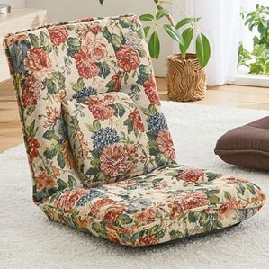 「お買い得！腰サポート付コンパクト座椅子（座椅子）」｜花柄