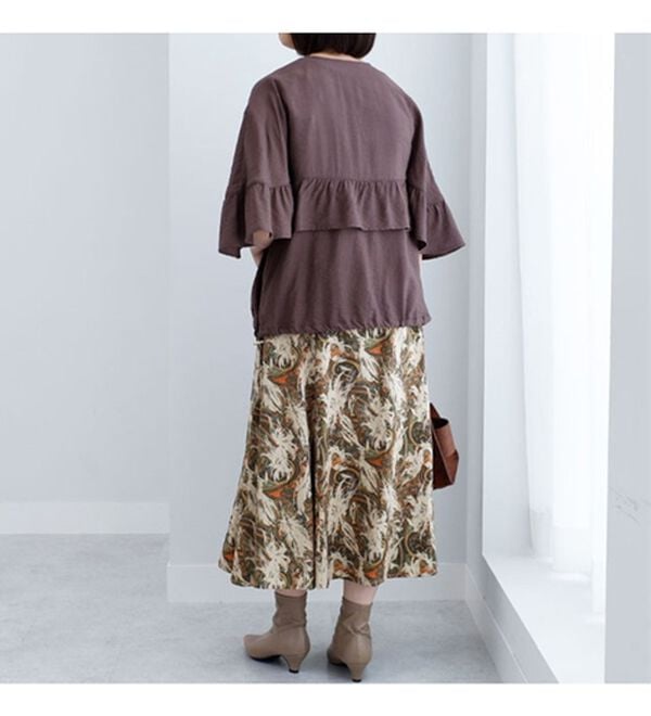 BELLUNA（ベルーナ）の「ビンテージ素材袖フリル使いシアーブルゾン（ブルゾン）」｜詳細画像