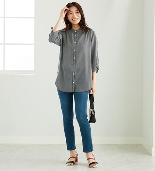 BELLUNA（ベルーナ）の「涼感柔らか袖リボンチュニック（チュニック）」｜詳細画像