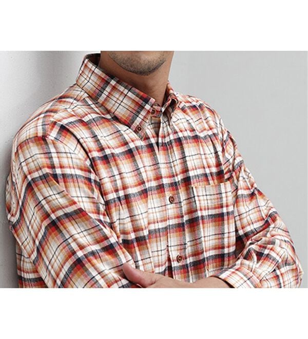 「＜バイロフト（Ｒ）＞カシミヤタッチネルシャツ（メンズシャツ）」｜詳細画像