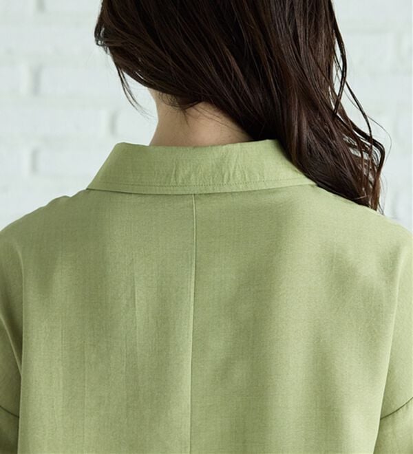 BELLUNA（ベルーナ）の「麻調素材袖タックデザインシャツチュニック（チュニック）」｜詳細画像