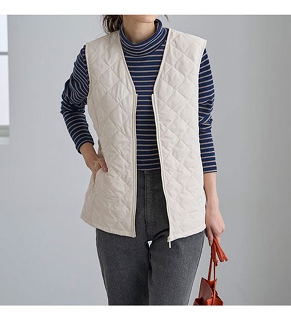 BELLUNA（ベルーナ）の「【マジ軽ウォーム】蓄熱保温キルトベスト（ポーチ付）（ベスト）」｜詳細画像