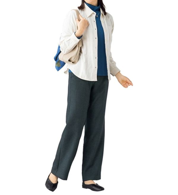 ルフラン（ルフラン）の「日本製肌にさらり綿混ラク楽パンツ（フルレングスパンツ）」｜詳細画像