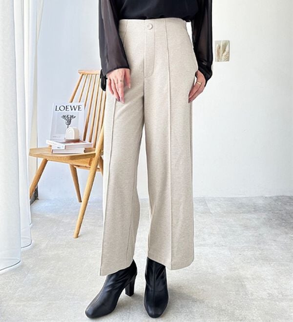 GeeRA（ジーラ）の「美脚ストレッチセミワイドパンツ（ワイドパンツ・ガウチョ）」｜詳細画像