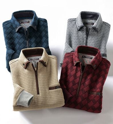 「＜コムルヴァン・オム＞品格漂う大人のハーフジップトレーナー（メンズトレーナー）」