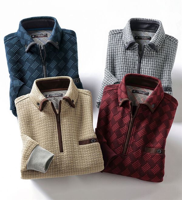 「＜コムルヴァン・オム＞品格漂う大人のハーフジップトレーナー（メンズトレーナー）」｜詳細画像