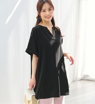 alotta（アロッタ）の「スキッパーとろみブラウスチュニック（ブラウス）」