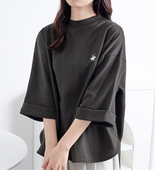 Viola e Viola（ヴィオラ エ ヴィオラ）の「【ビバリーヒルズポロクラブ】ミニ裏毛ロールアップワイドTシャツ（Tシャツ）」｜詳細画像