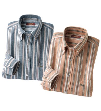 「【２枚組】＜デコイ＞ふっくら両面起毛ダブルポケットシャツ（メンズシャツ）」