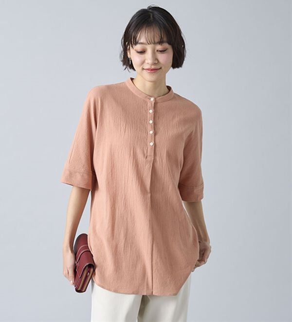 BELLUNA（ベルーナ）の「綿１００％ワッシャー素材ゆったりドルマンブラウス（ブラウス）」｜詳細画像