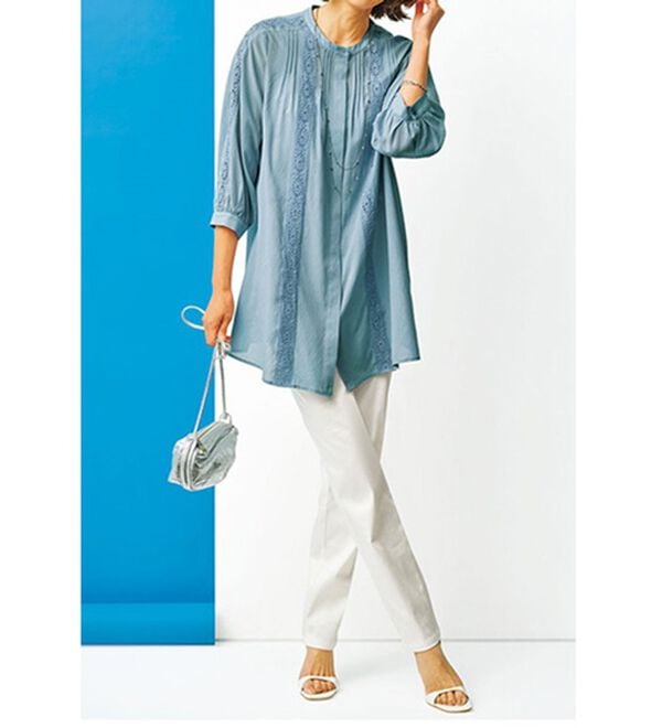 BELLUNA（ベルーナ）の「シアー素材マーガレットレース使いチュニック（チュニック）」｜詳細画像