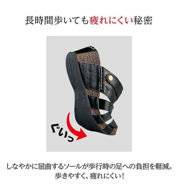 BELLUNA（ベルーナ）の「【３Ｅ／４Ｅ選べる】フットベットウェッジサンダル（サンダル・ミュール）」｜詳細画像