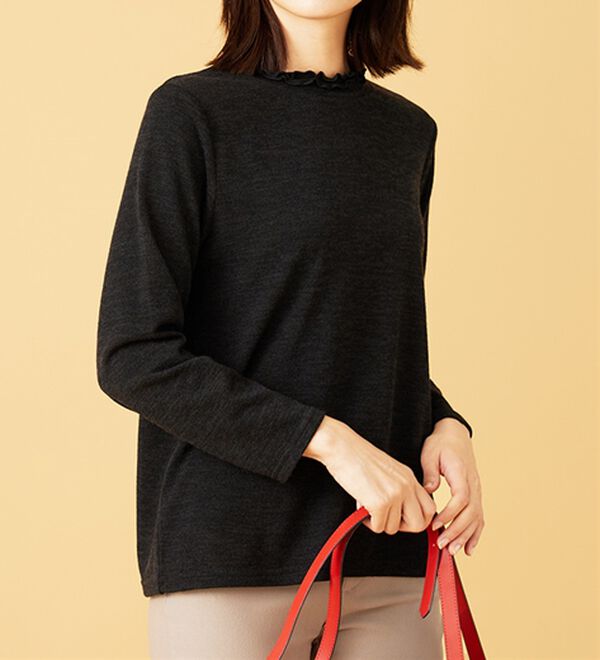 BELLUNA（ベルーナ）の「【2点セット】裏起毛素材衿デザインアンサンブル（アンサンブル）」｜詳細画像