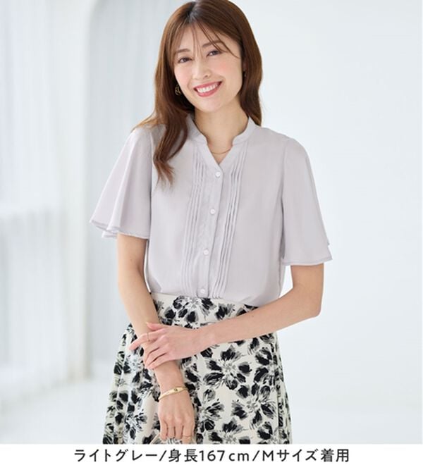 alotta（アロッタ）の「上品細見えピンタックブラウス（ブラウス）」｜詳細画像